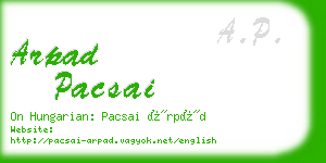 arpad pacsai business card